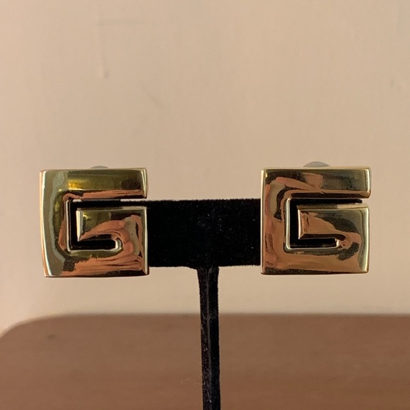 Givenchy Jewelry - Vintage Givenchy Gold G Logo Clip On Earrings